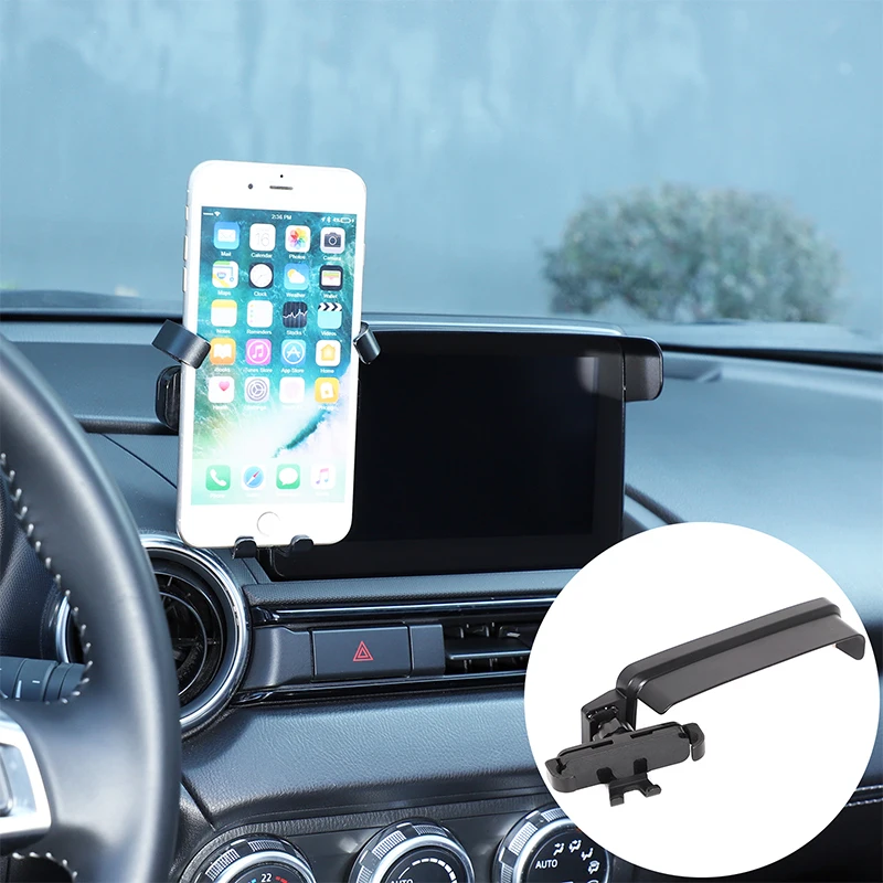 

For Mazda MX-5 For Fiat 124 For Abarth 124 ABS Navigation Screen Display Anti Glare Cover W Phone Bracket Cell Mobile Holder
