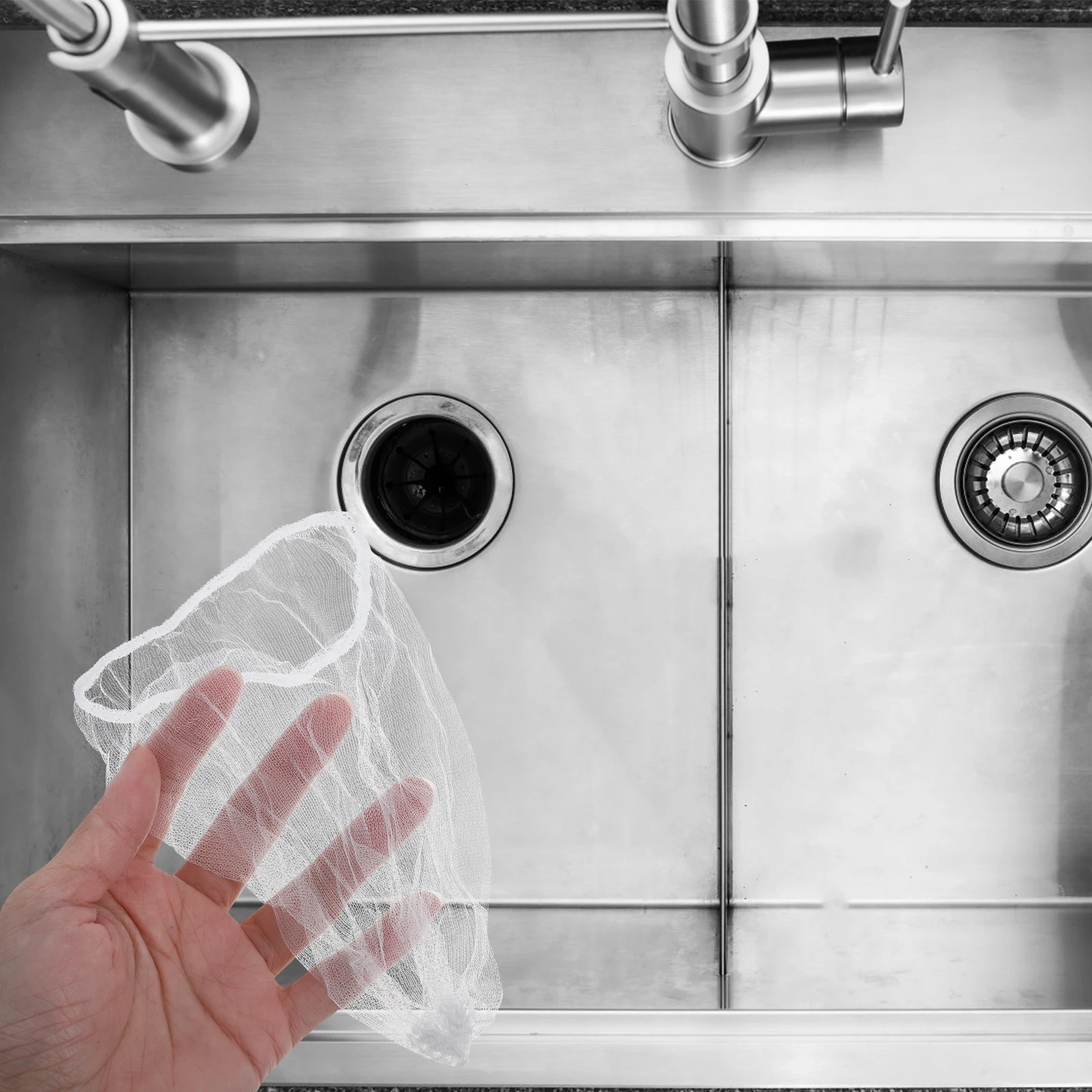 

50pcs Filtering Bag For Kitchen Sink Mesh Strainer High Efficiency Drain Food Catcher Reusable Nylon Waste Strainer Foldable