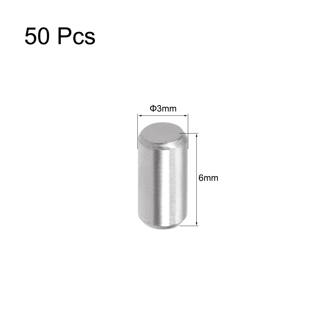 UXCELL-pasador de localización cilíndrico de 50 piezas, M1.5, M3, M4, eje fijo de acero inoxidable 304, varilla sólida, soporte de estante, clavijas de estante
