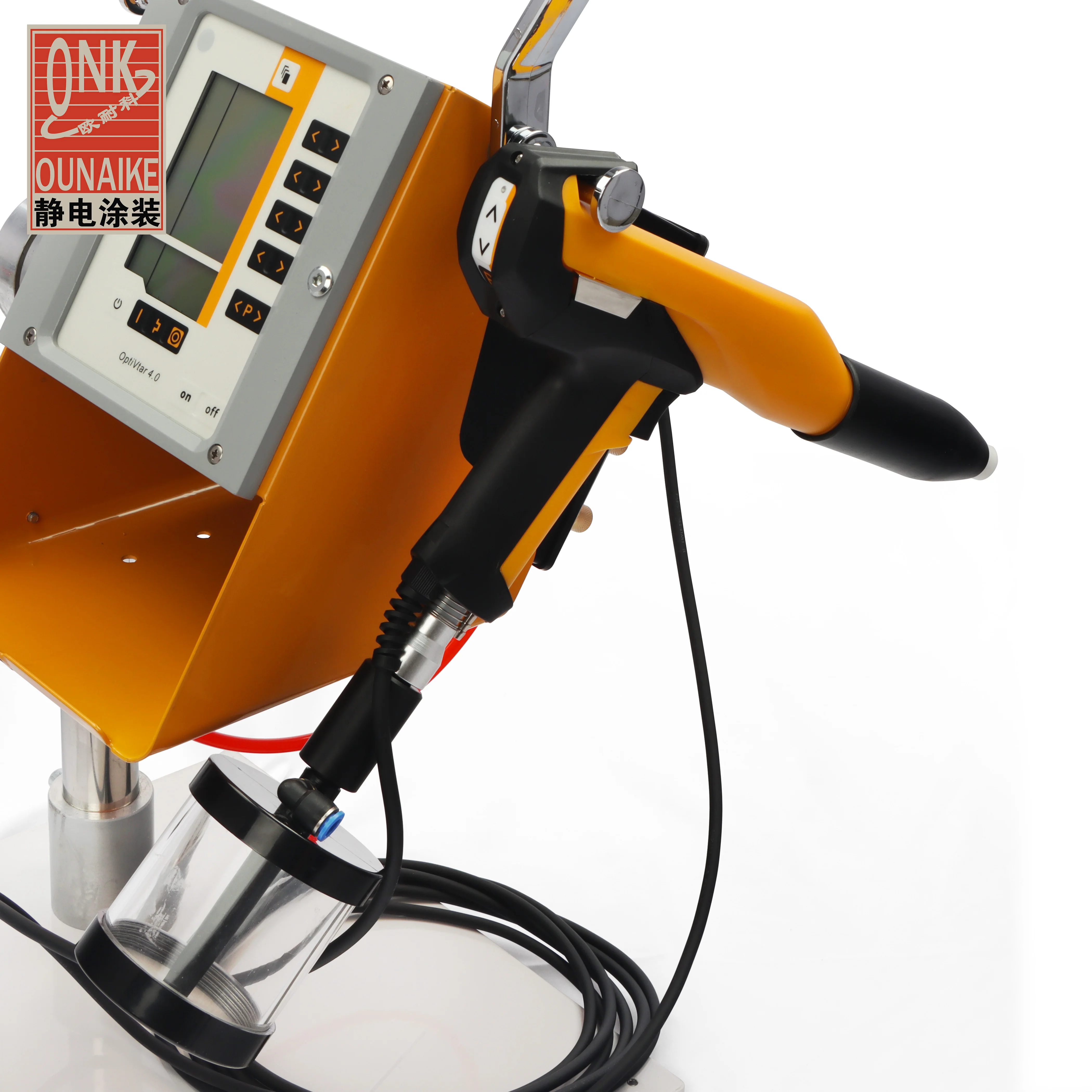 Electrostatic powder coating spray machine with 0.5L hopper for small work