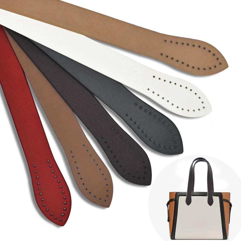 

2pcs 60cm PU Leather Short Bag Handles Purse Strap Replacement for DIY Crocheted Women Shoulder Bags Handbag Belt Accessories