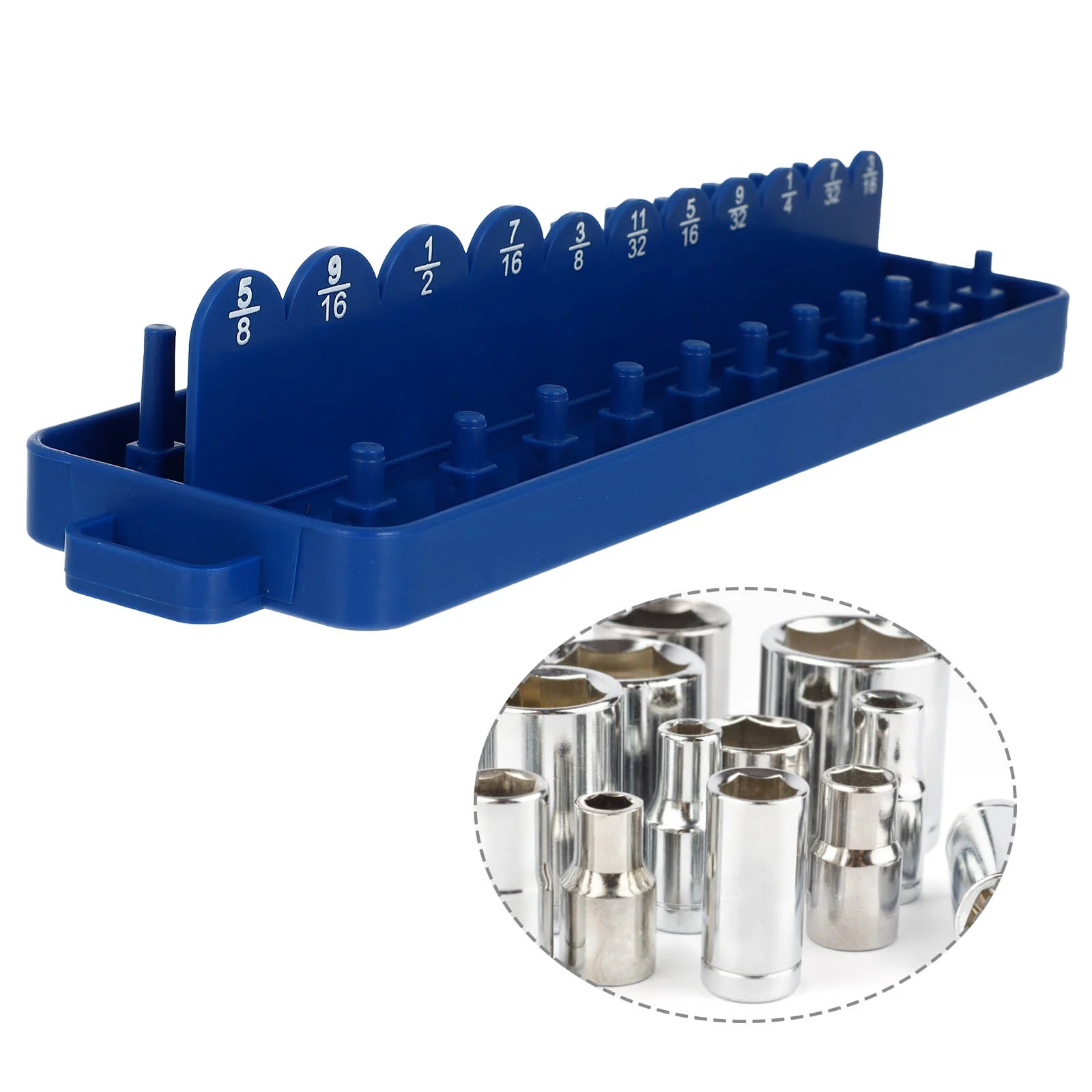 Sleeve Storage Socket Bracket Wrenches Magnetic Trays 186X6CM Pp Material Organizer Container