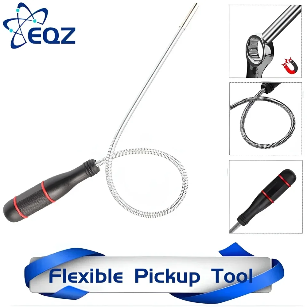 Foldable Strong Magnetic Pickup Tool Metal Flexible Pick Up Tool Suction Bar Magnet Spring Grip Grabber Portable Hand Tools