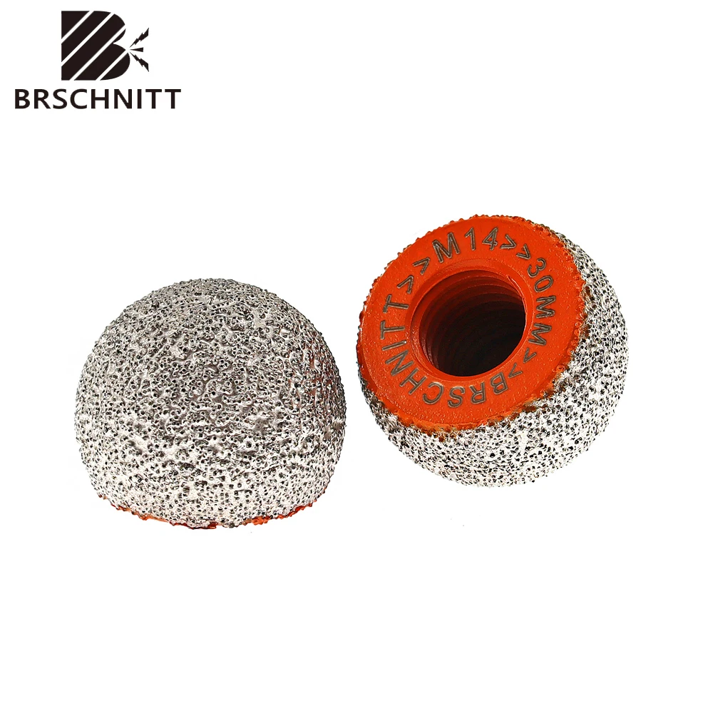 BRSCHNITT 30mm Diamond Round Grinding Head Internal Arc Grinding for Marble Stones Engraving Tool Mushroom Head Abrasive Tool