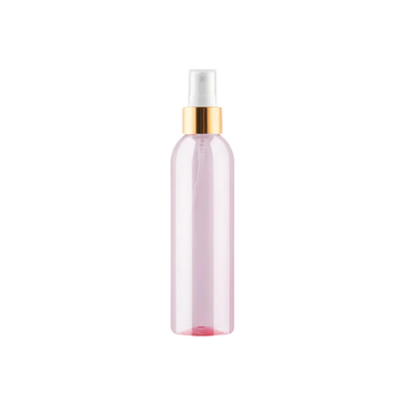 20Pcs Empty Plastic Bottle Shiny Gold Silver Pump 200ML Blue Pink Brown Portable Refillable Cosmetic Packaging Spray Mist Bottle