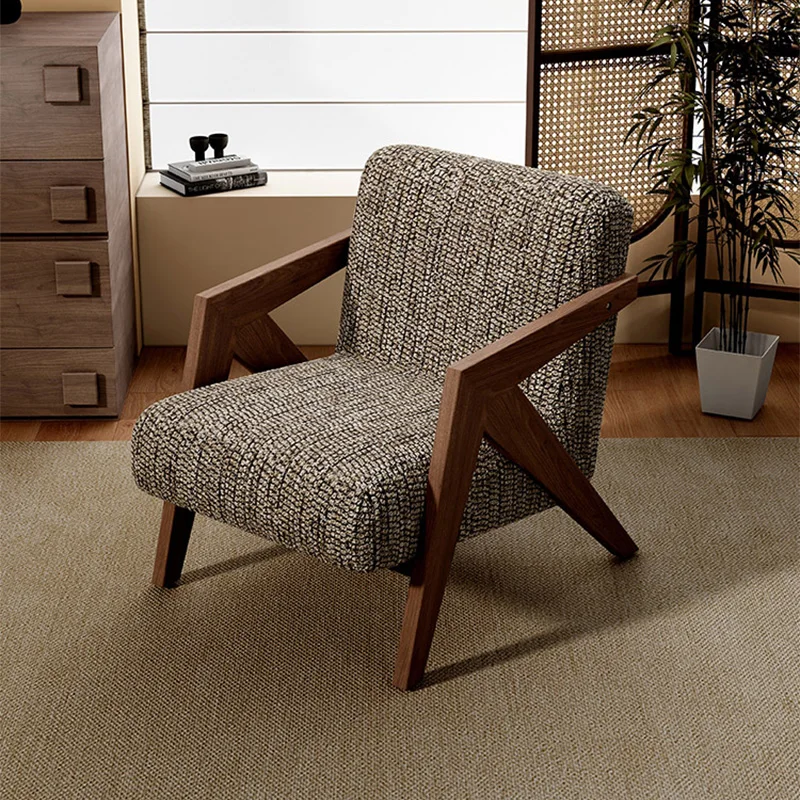 

Simple Design Living Room Chairs High Back Classic Cozy Wooden Chairs Living Room Ergonomic Nordic Chaise Bois Lounge Furniture