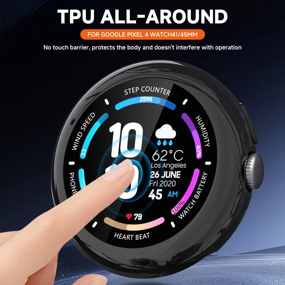 Case for Google Pixel Watch 4 41mm 45mm Full Coverage Bumper Soft TPU Protective Case Cover for Google Watch4 Accessories