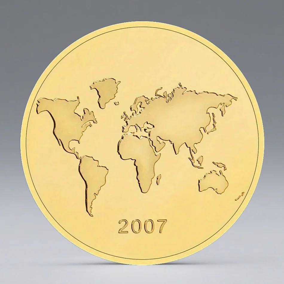 The Seven Wonders Souvenir Coin Golden Plated The Ruins of Machu Picchu in Peru Commemorative Coin