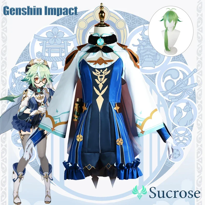 Genshin Impact Saccharose Cosplay Kostüm Erwachsenen Karneval Uniform Anime Halloween Party Kostüme Maskerade Frauen Spiel