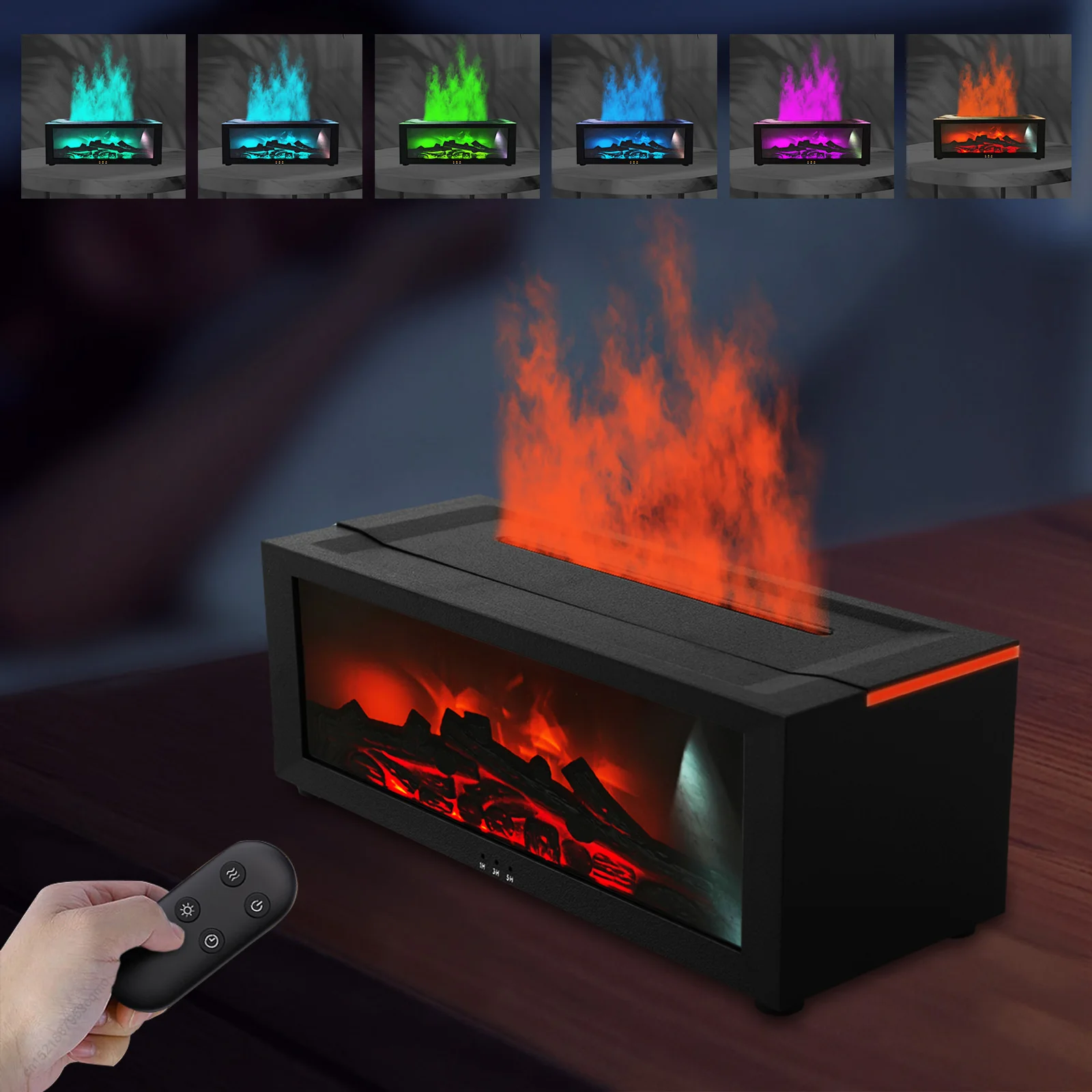 Aroma Luftbefeuchter Flamme Ätherisches Öl Diffusor Luftbefeuchter Aromatherapie Duft Diffusor Mit LED Licht Fernbedienung