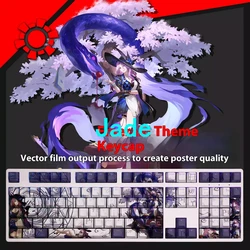 108 Keys/set Honkai Star Rail Jade Keycap PBT Backlit Keycaps Cartoon Anime Key Caps For ANSI 61 87 104 108 Keyboards