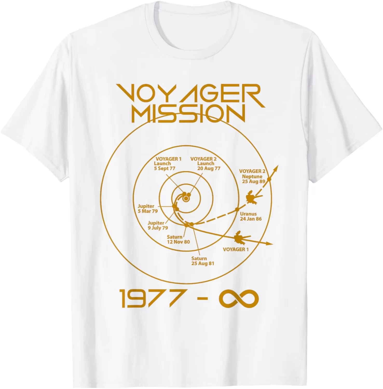 Voyager 1 And 2 Probes Outer Space Exploration Path Men's T Shirt Women's Cotton Tee Casual Summer O