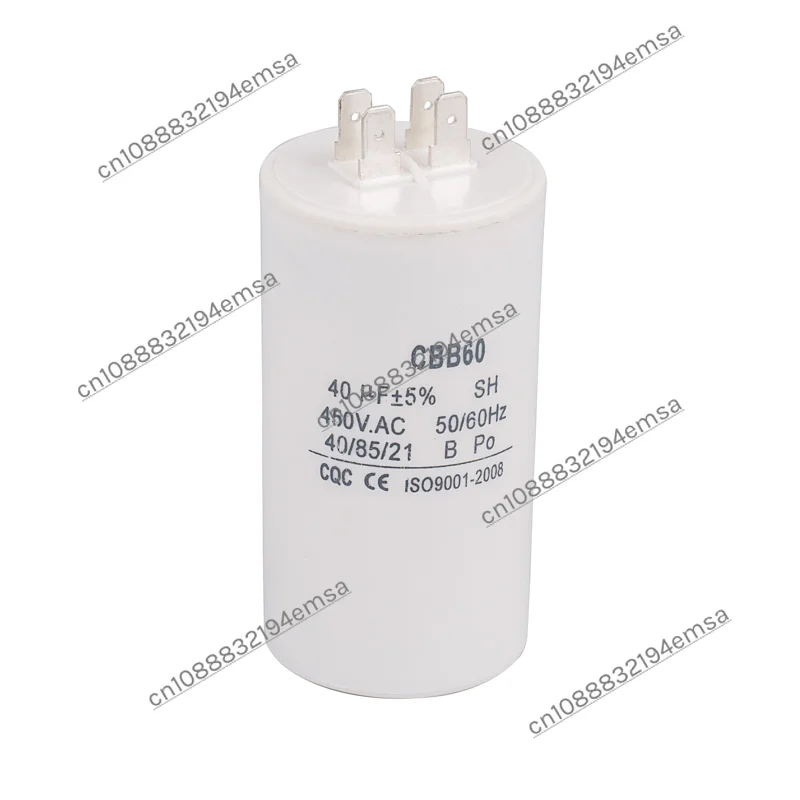 Motor Capacitor 450v 40uf Welder Round with Double Insert Capacitor, Gasoline Generator Accessories