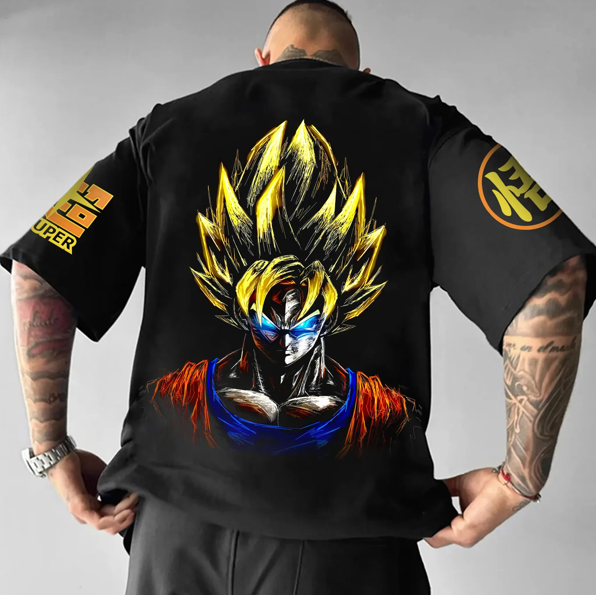 

2025 Dragon Ball, японская анимация GOKU, хлопковая мужская и женская летняя спортивная свободная футболка с короткими рукавами и принтом GOKU