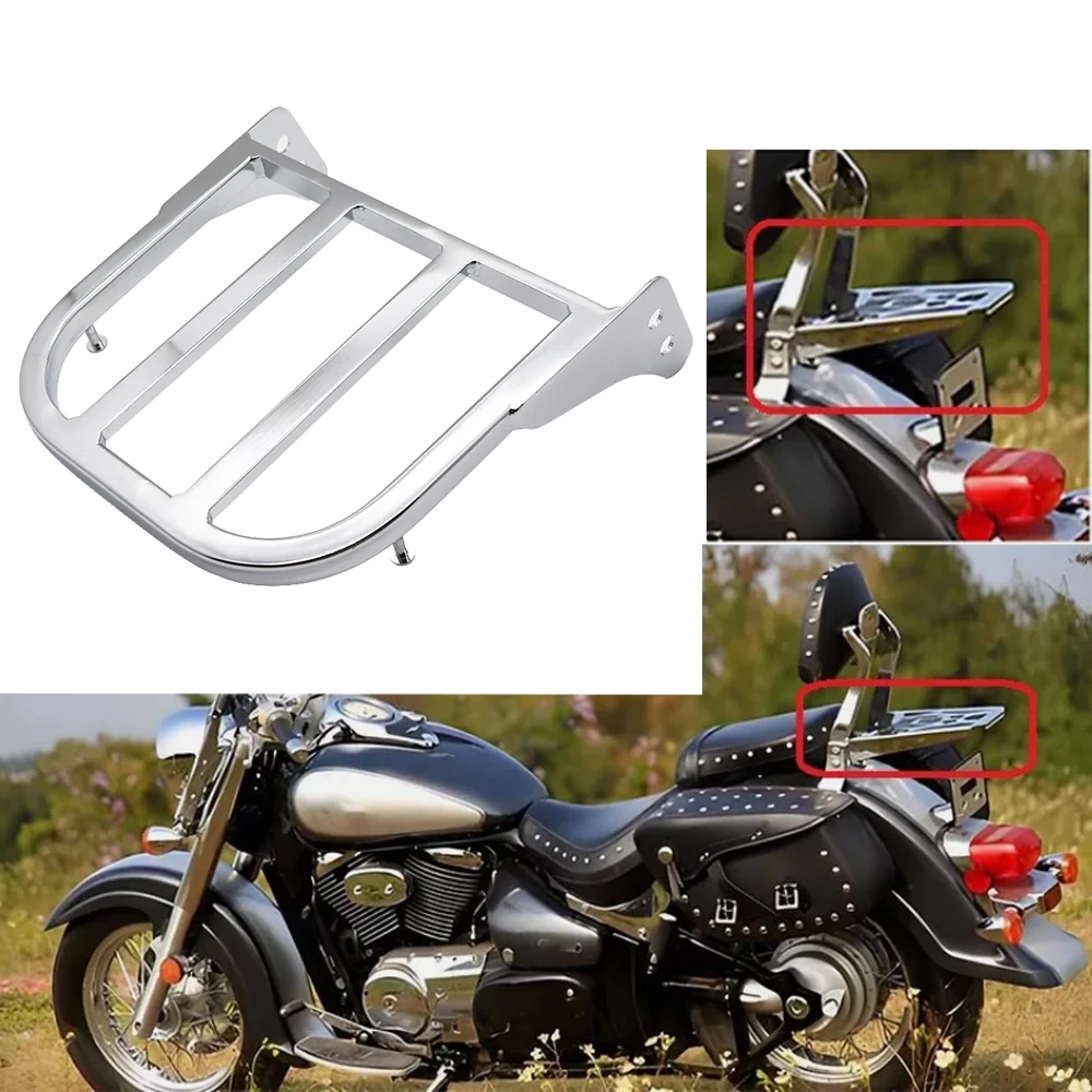 Chrome Motorcycle Rear Sissy Bar Luggage Rack For SUZUKI Boulevard C50 M50 2012-2013, Marauder VZ800 1997 1998 1999 2000-2007