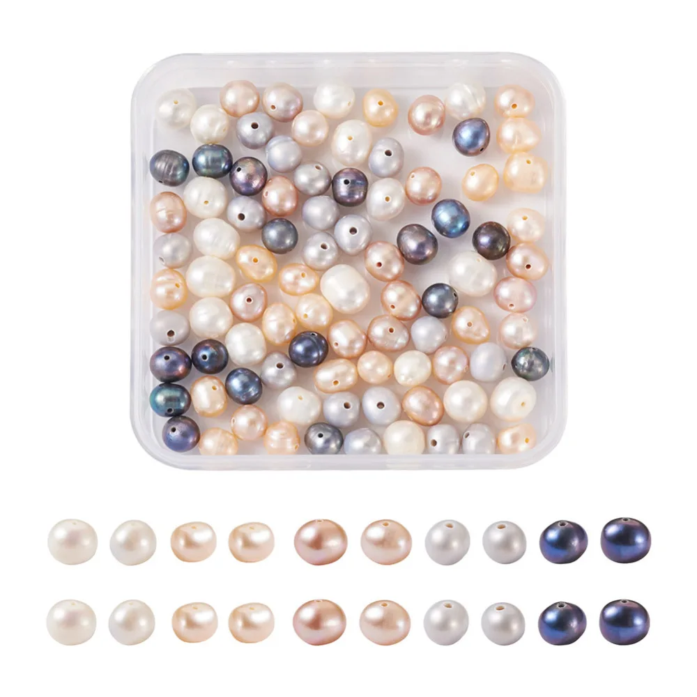 100pcs Natural Freshwater Pearl Beads 6~7mm Round Loose Spacer Bead for jewelry making DIY bracelet necklace earring accessories