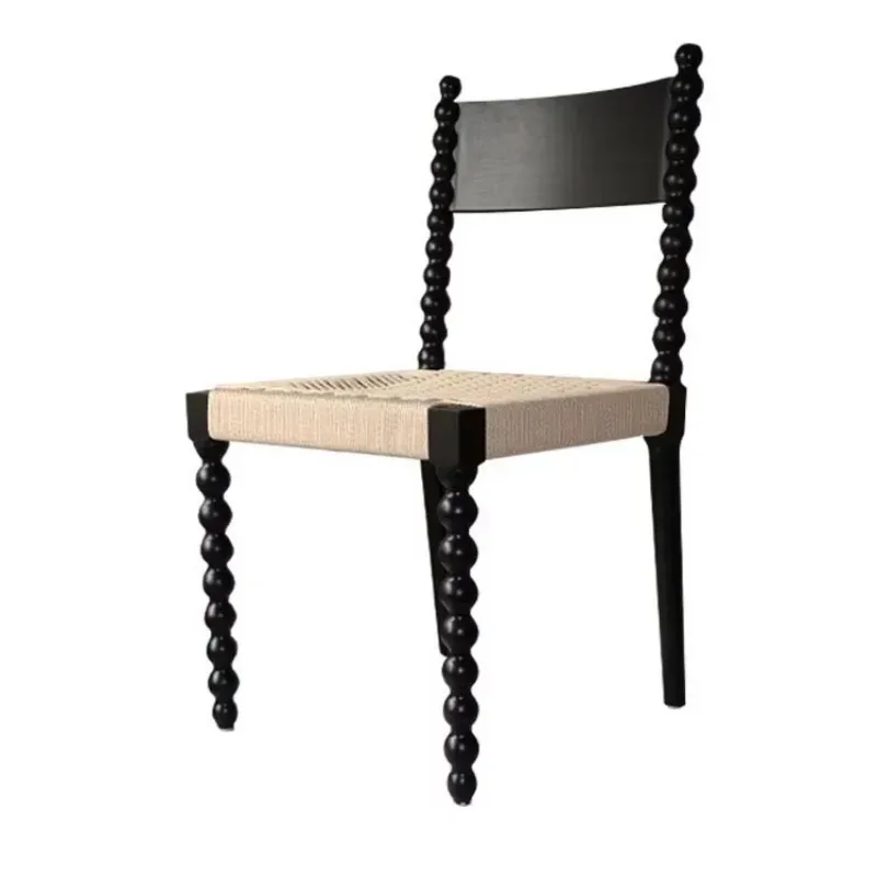 【2026】أثاث خارجي حديث، فندق حديقة، مطعم، كراسي طعام بحبل أرجل خشبية