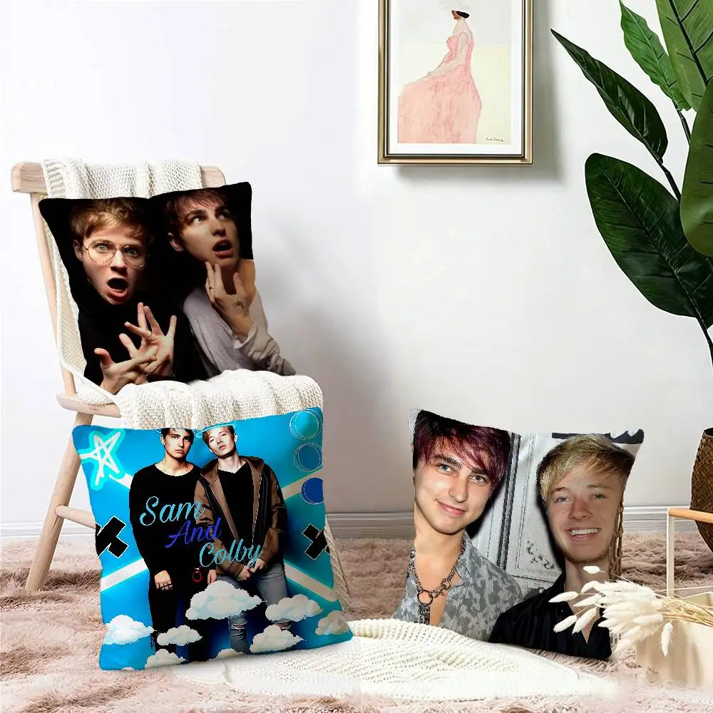 S-Sam And Colby XPLR Cushion Cover Pillow Cover Decor Pillowcase Printed Cushion Case for Couch
