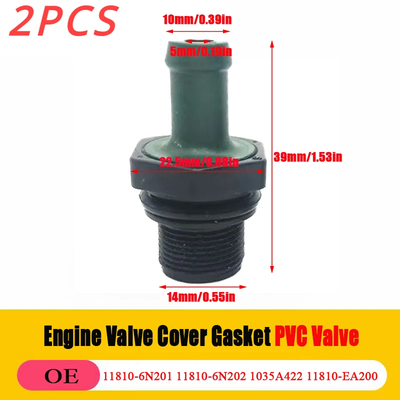 2PCS PVC Valve Automotive Parts 11810-8J102 11810-EA200 For Nissan X-Trail Rogue Quest 1810-6N202 11810-5H71A