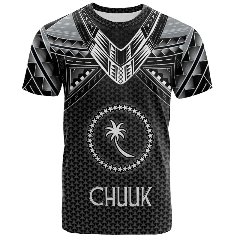 

Chuuk Micronesia 3D Printing T Shirt Men Round Neck Short Sleeves Fashion Casual Tops Polynesian Tshirt Street Oversized T-shirt