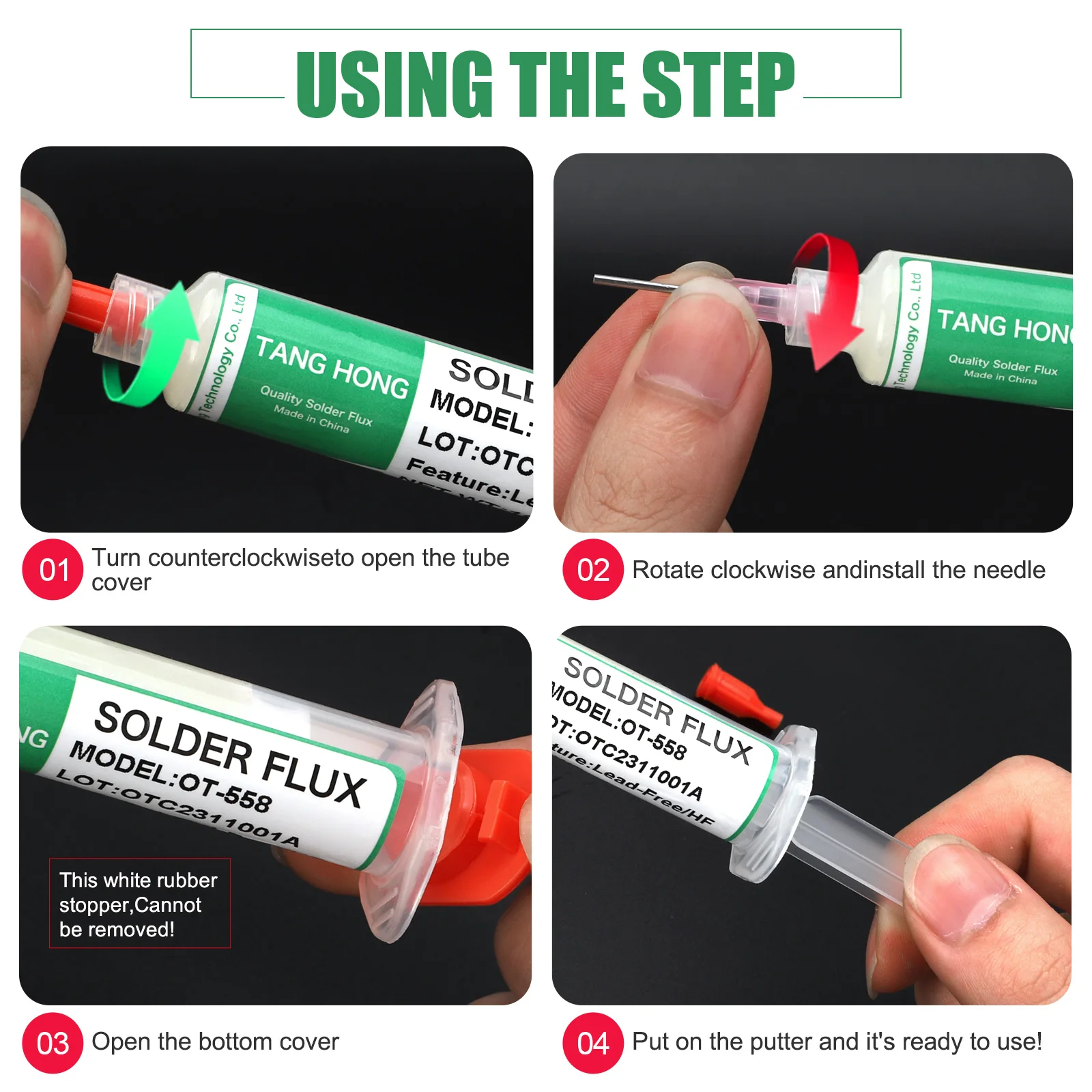 10cc Flux For Soldering Syringe Solder Tin Paste Lead-free OT-558 For Phone LED BGA SMD PGA PCB Repair + Needles Rework Tools