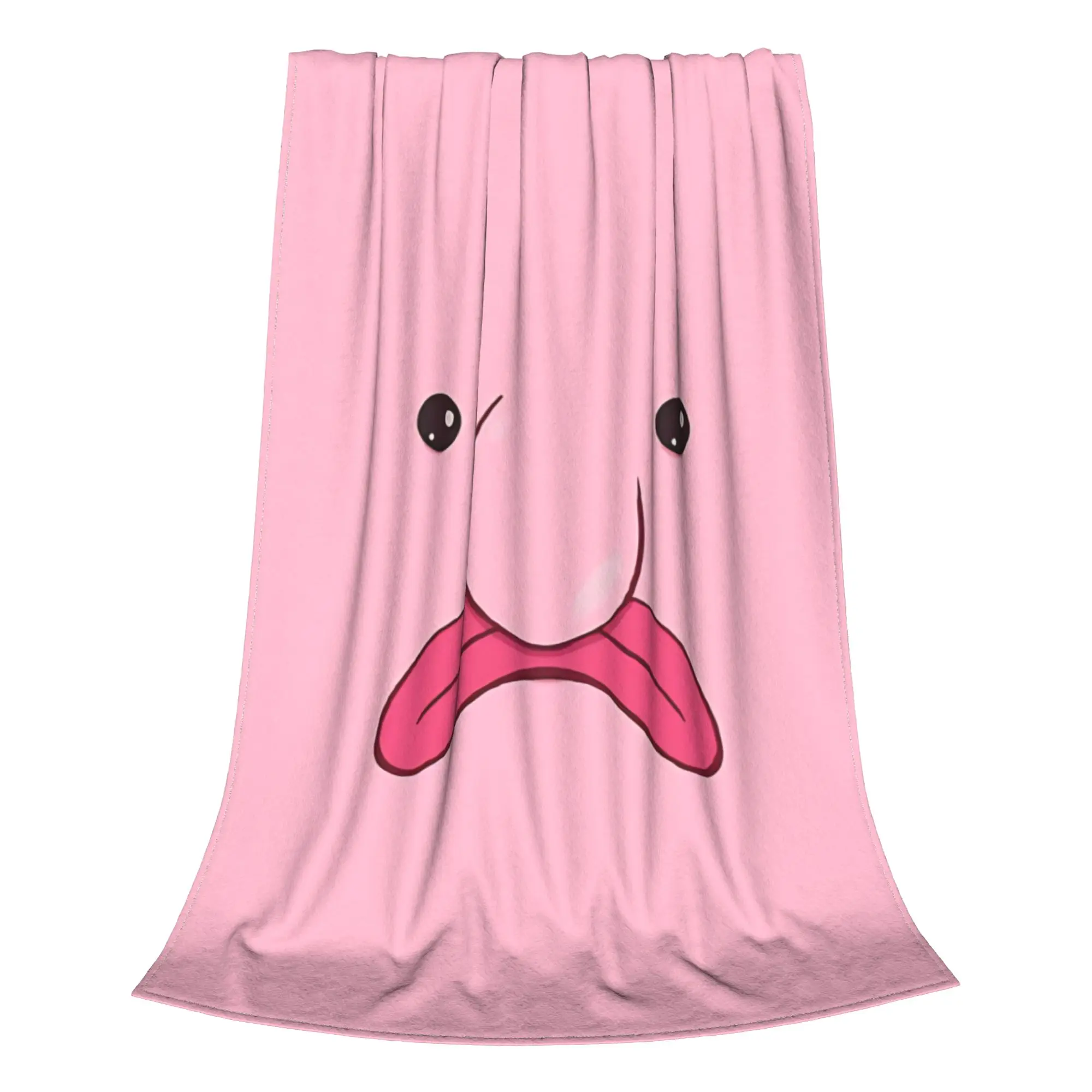 1PC Home Cute Room Decor Funny blobfish Blanket Throw Blanket Pink Whales Novelty Warm Blanket All Season