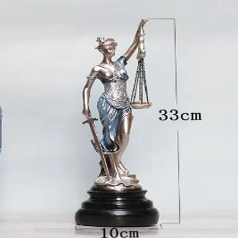 Ancient Greek Fairy Goddess of Justice Themis Figurine Resin Statue Ornaments Home Room Decoration Office Decoration Craft Gifts