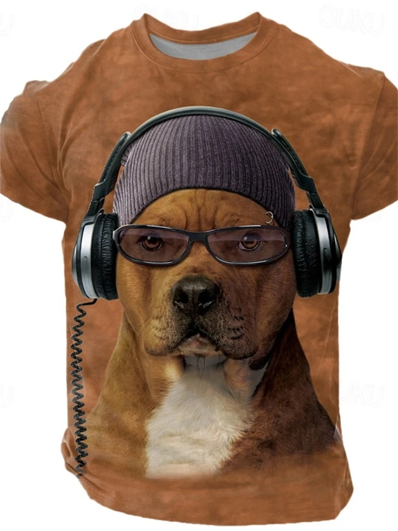

Funny Animal Print Summer Men's T Shirt Casual Short Sleeve Fashion Streetwear Male Oversized Clothing Crew Neck kids T-Shirts