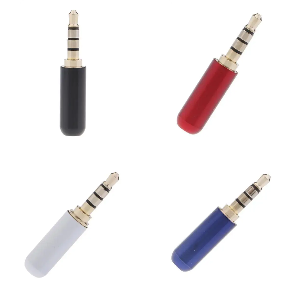 Metal Headphone Assembly Plug 3.5mm TRRS 4 Pole Male Jack Soldering Type for Audio Video Earphones