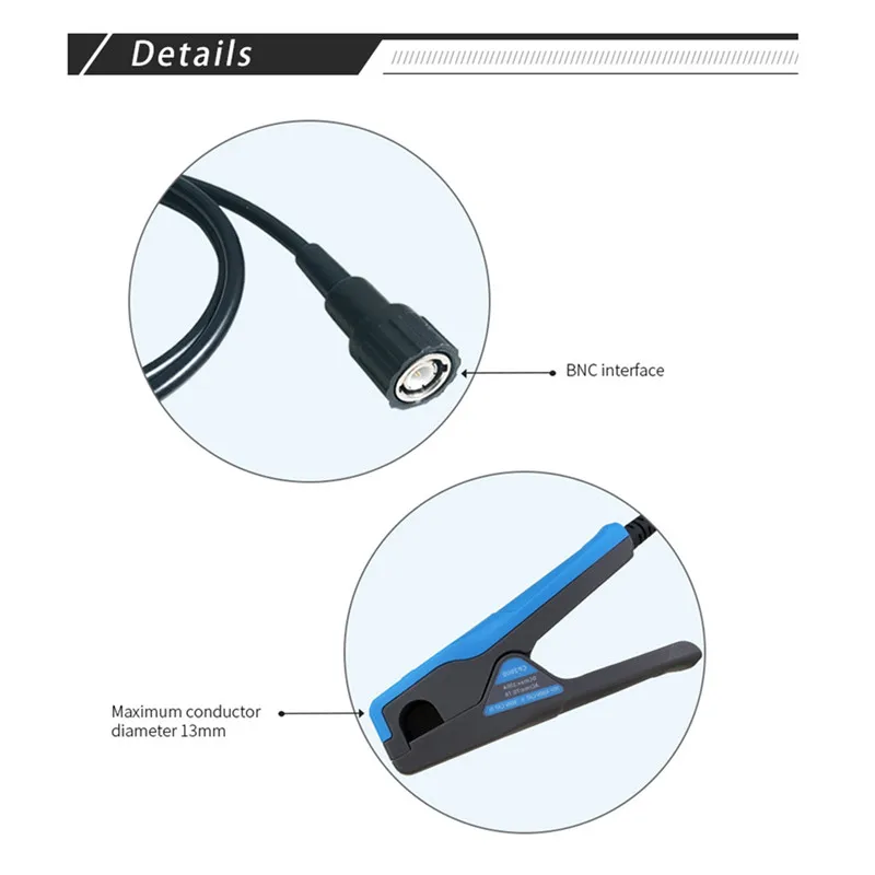 oscilloscope Current Probes Micsig AC DC Universal Probe CP2100B 2.5MHz 10A/100A maximum measurable current 100Apk 70.7Arms DC