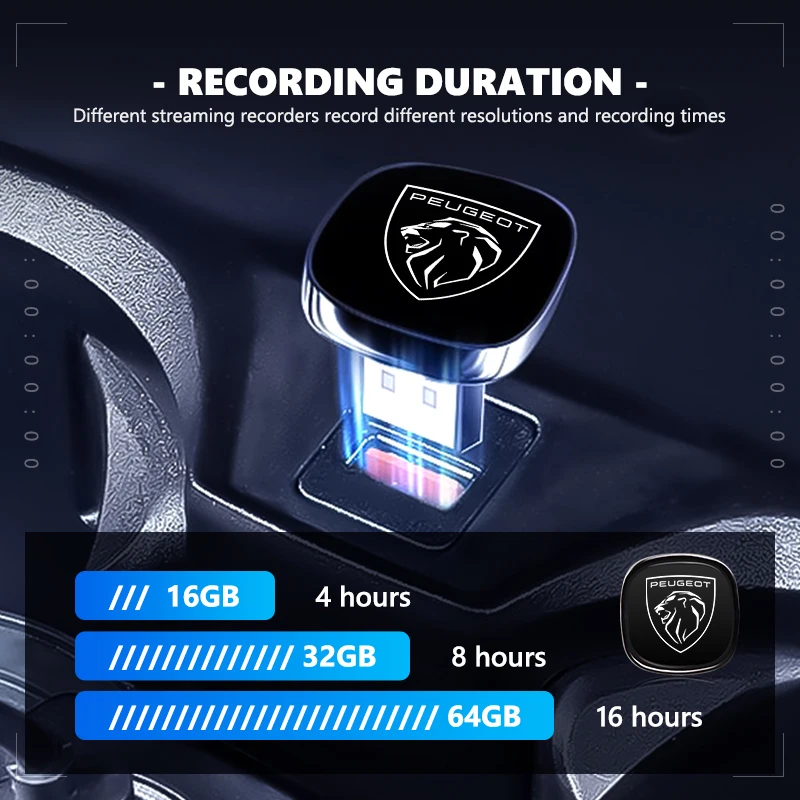 لبيجو سيارة محرك فلاش USB 16 جيجابايت 32 جيجابايت 64 جيجابايت نوع-C ملحقات جهاز الذاكرة 206 307 308 3008 207 208 407 508 2008 5008 107