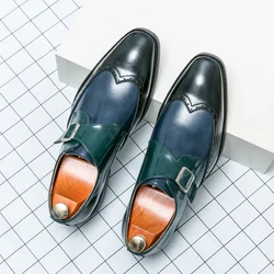 Hot Selling Men's Loafers Europe America Color Matching Design Fashionable Flat Shoes Office Men's Business Dress Shoes