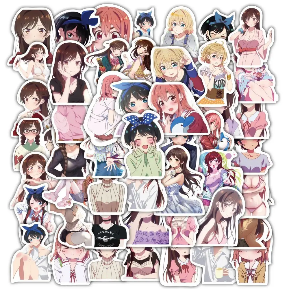 

10/30/60/120pcs Rent-a-Girlfriend Cartoon Stickers Cute Anime Girl Mizuhara Chizuru Decals Sticker for Water Bottle Diary Phone