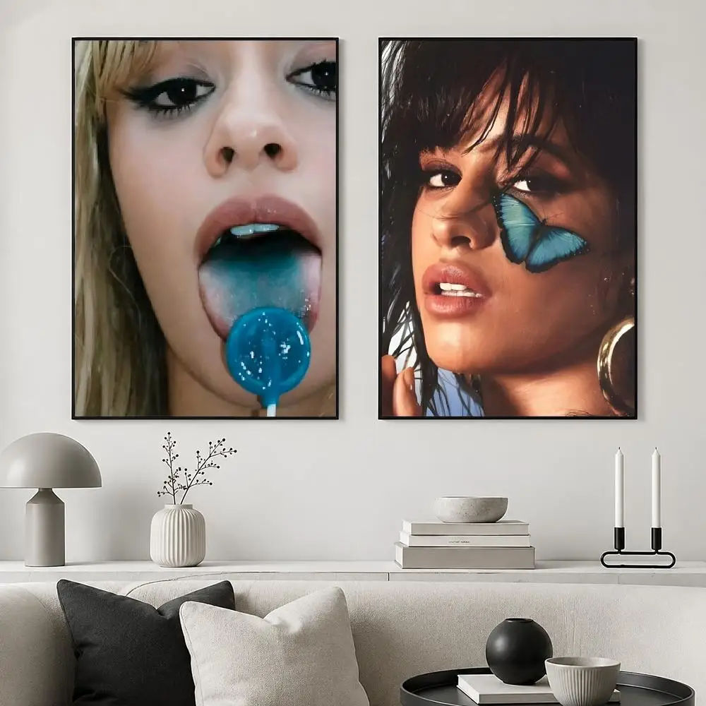 Singer Camila Cabello Poster posters for bedrooms and living rooms high definition cartoon movie-themed wall art.