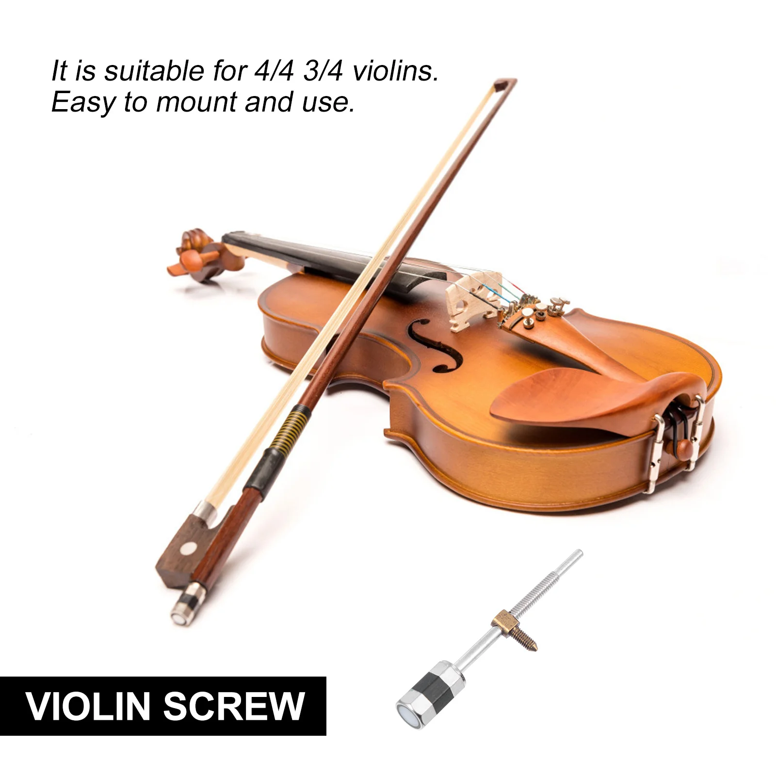 1 Piece Violin Bow Screw Solid Copper Material Replacement Parts for Stringed Instruments Corrosion Resistant Small Size