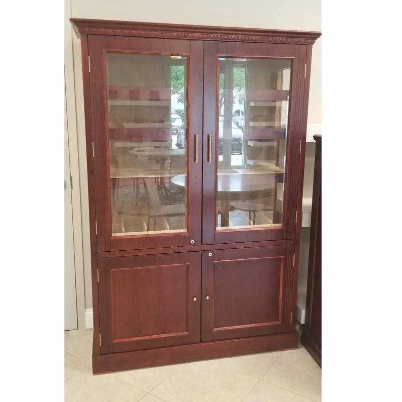 Imagem -06 - Grande Cedro Espanhol Forrado Display Cabinet com Luz Personalizado Alta Qualidade Smoke Shop