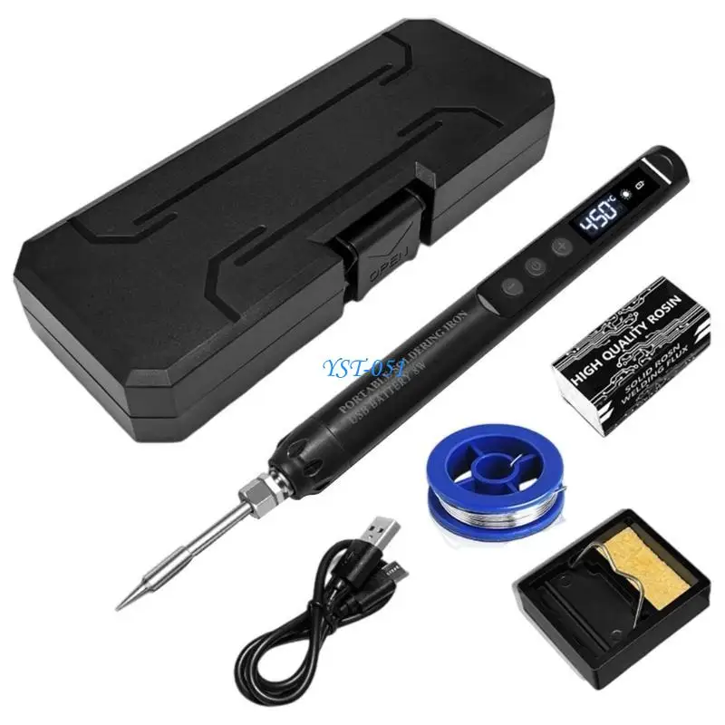 E15A USB Electric Soldering Iron Adjustable Temperature 200-450℃ Welding Repair Tool Digital Display For Electronics Repair