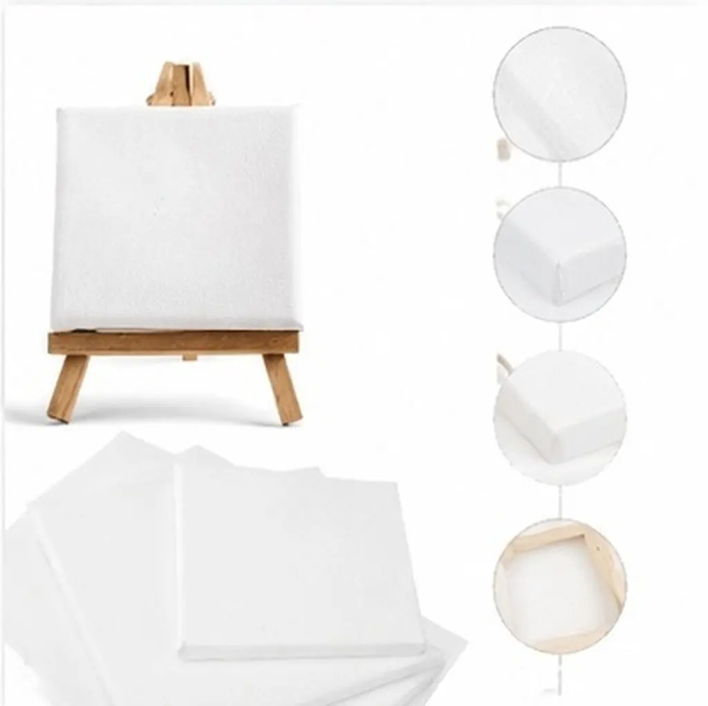 12Pcs Mini Canvas Set Pure Cotton Blank Painting Canvases for Oil Acrylic Watercolor Sketching Portable Practice Art Supplies