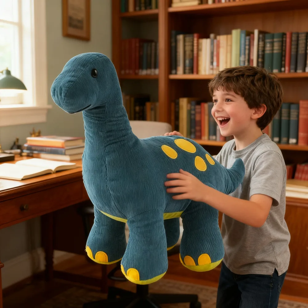 

Brachiosaurus Dinosaur Stuffed Plush Toy for Kids - Large 19inch Collared Dragon Baby Hug Pillow Cartoon Animal Dino Sleep Buddy