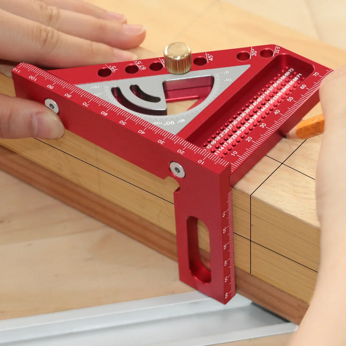 Carpenter 3D Scribing Ruler Versatile Triangular Ruler Multi-Angle Measuring Tool Cnc Machined Aluminum Alloy 45 90 degree