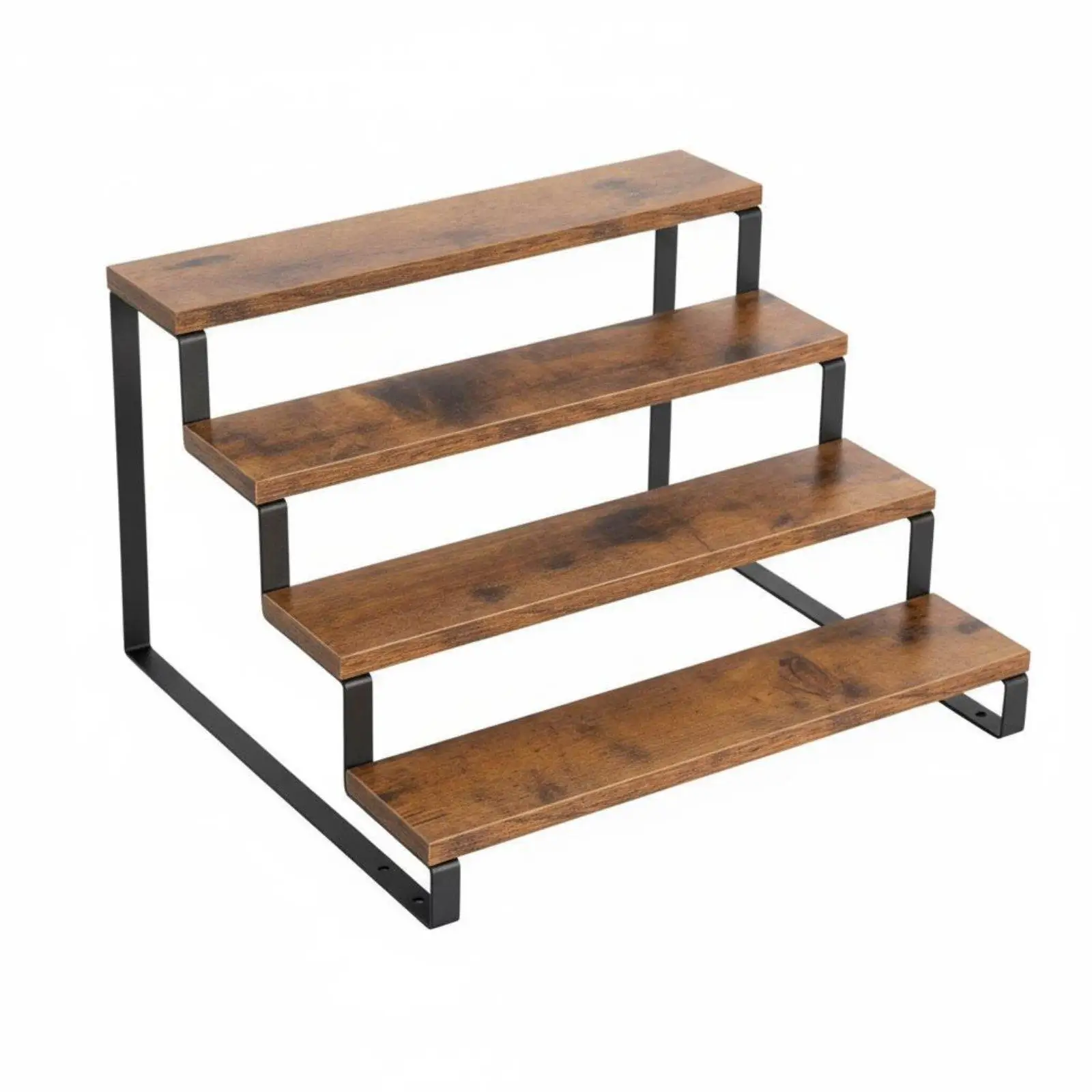 4 Tier Display Riser Space Saving Wooden Dessert Stand Multi-Functional Tiered Display Stand for Kitchen Counter, Party, Vanity