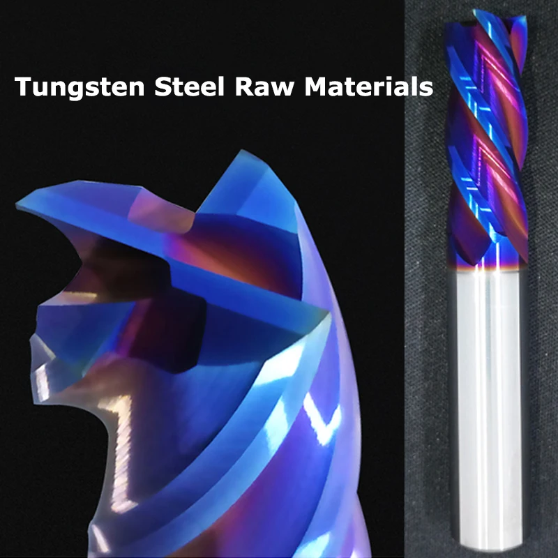 YZH Carbide End Mill HRC65 4 Flute CNC Tungsten Machine Cutter Tool Square Router Bit 2 4 6mm 8mm 10mm 12mm 14mm 16mm 18mm 20mm