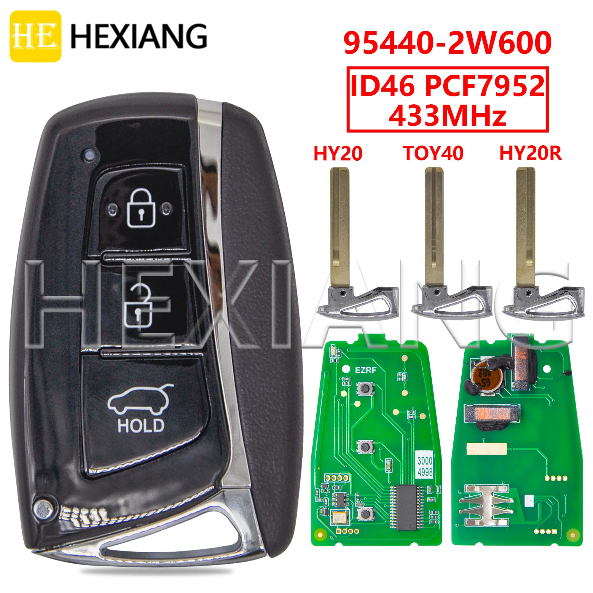 DR 95440-2W600 95440-2W500 ID46 PCF7952 433MHz Keyless Go Car Remote Key For Hyundai IX45 New Santa Fe 2012-2018