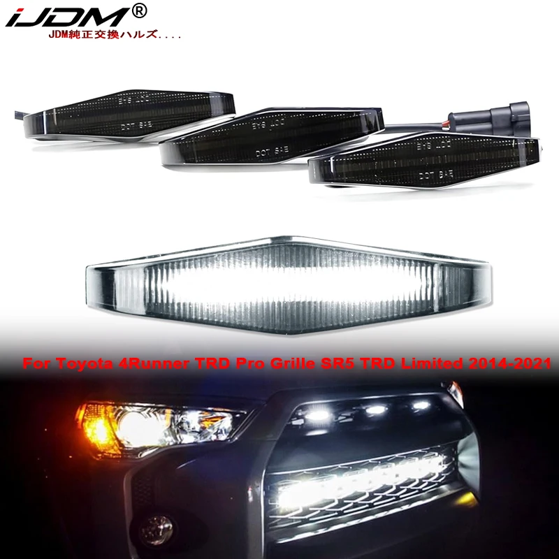 

3 шт., янтарно-белая передняя решетка в стиле Raptor, светодиодный светильник для Toyota 4Runner TRD Pro, решетка SR5 TRD Limited DRL/парковочный светильник 14-2024