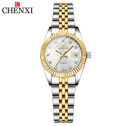 CHENXI Super Hot Sale Luxury Women's Watch Quartz Golden Stainless Steel Small Dial Charm Dress Trendy Wristwatch for Fashion La