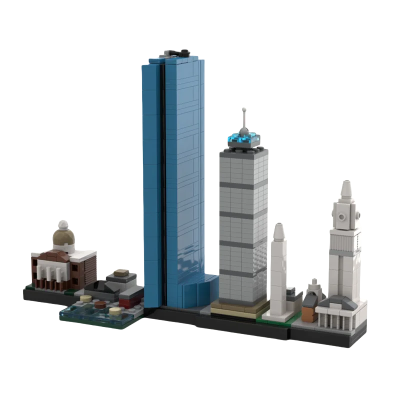 

Custom MOC Building Block toy Boston Skyline Model 565pcs creative assembly toy set