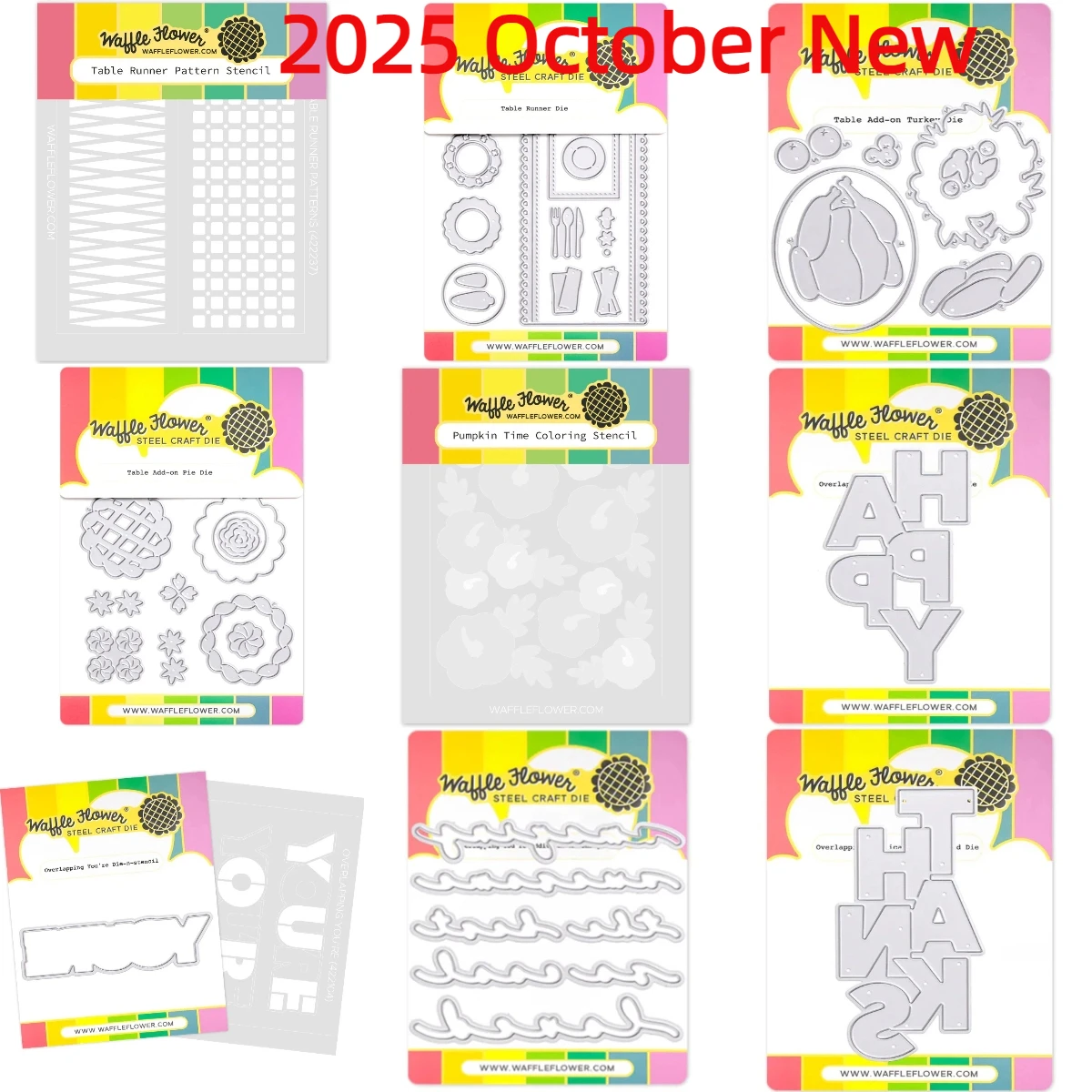 WaffleFlower Print Happy Stamps 2025 New Metal Cutting Dies For DIY Scrapbooking Crafts Maker Photo Album Template Handmade