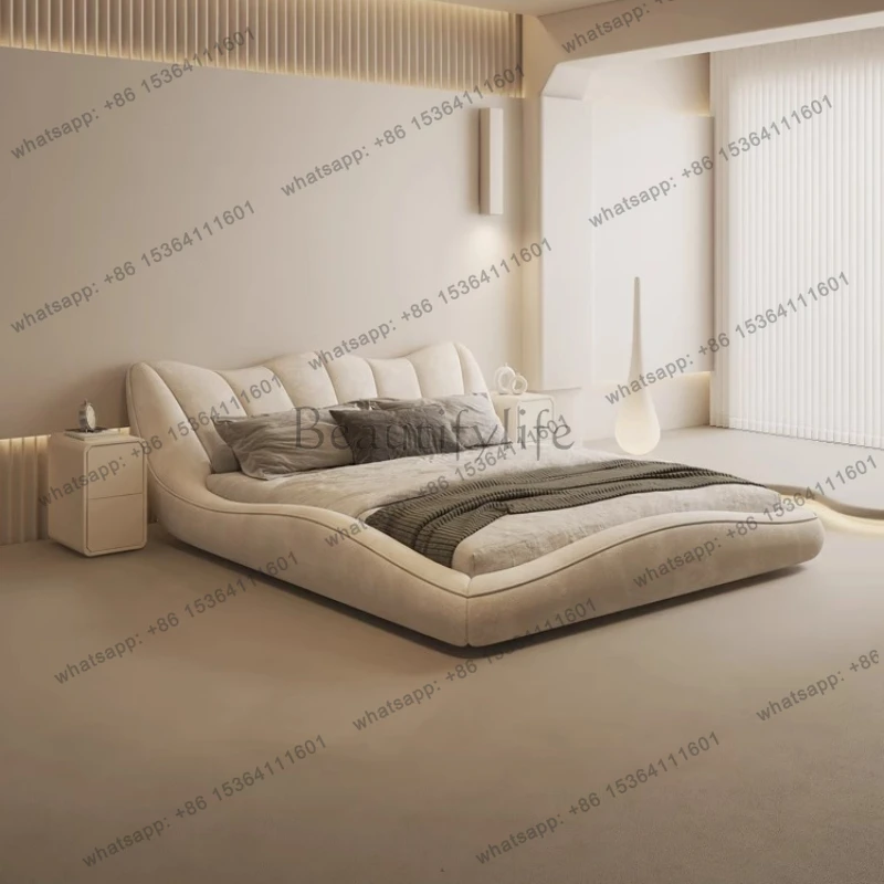 Beds Home Luxury Modern petal fabric bed 2 people Double bedroom beds frames full size bed frame furniture
