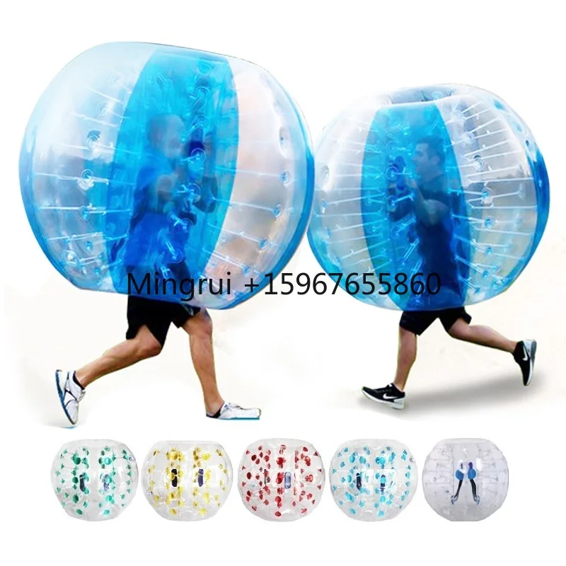 

1.5M 5ft Inflatable Bubble Football Soccer Ball with Colored Dots for Adult, TPU PVC Body Zorb Bumper Ball Suit, Hot Selling