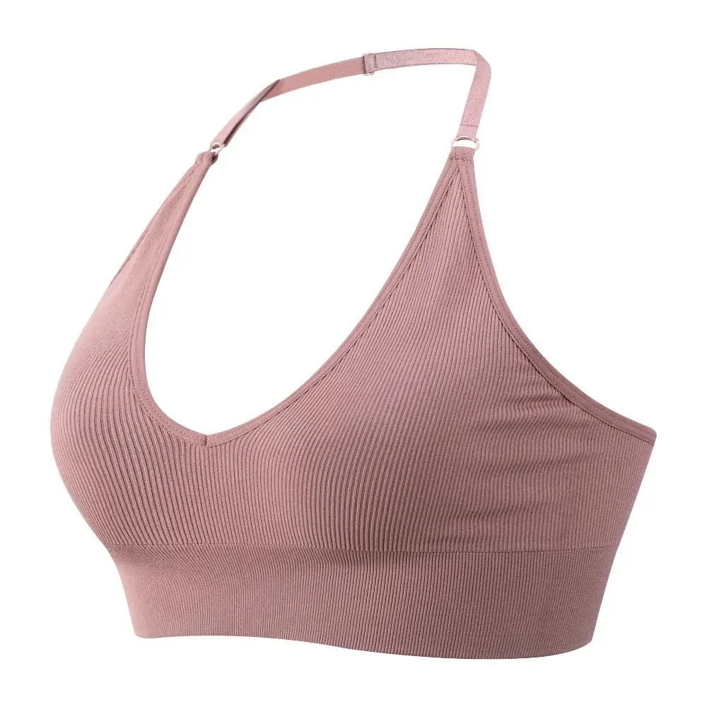 Padded Sports Bras for Women Push Up Deep V Sexy Adjustable Halter Backless Running Workout Yoga Bra Supportive Bralettes